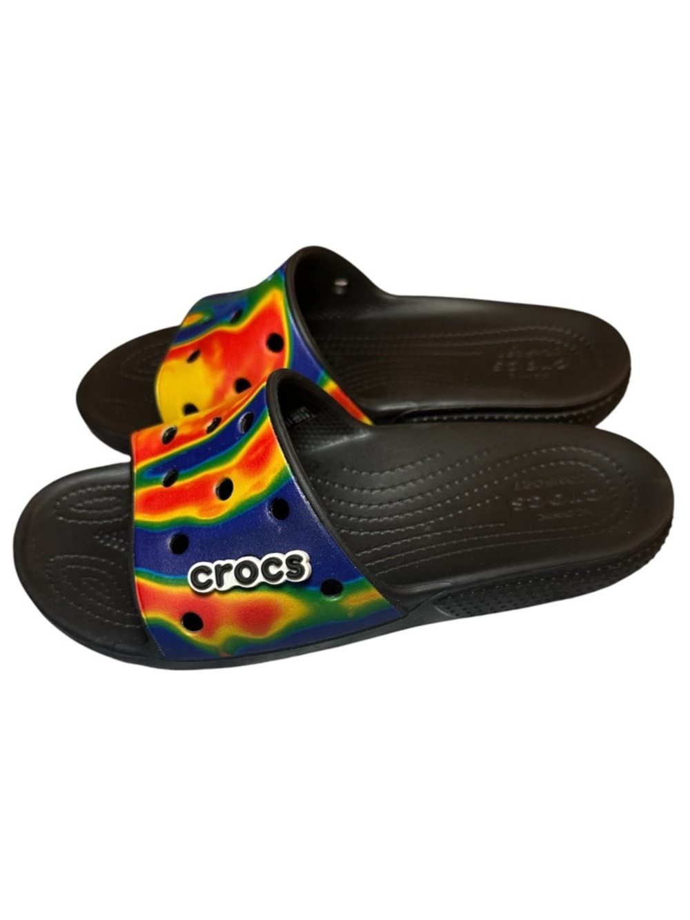Crocs Classic Solarized Tie Dye Slide Sandals M6 W8 Unisex Waterproof - Picture 2 of 7